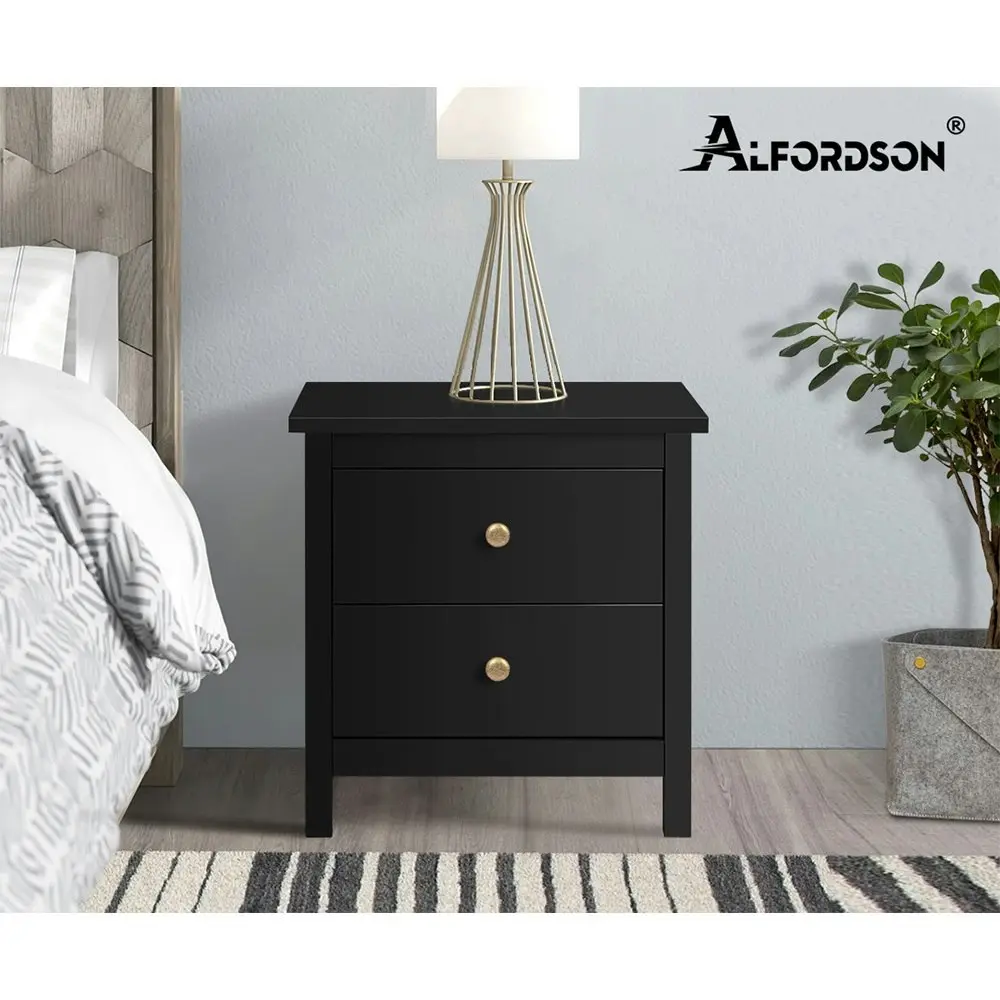 Alfordson Bedside Table - Hamptons Black