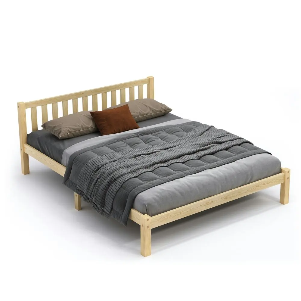 Alfordson Wooden Bed Frame King Mattress Base Natural