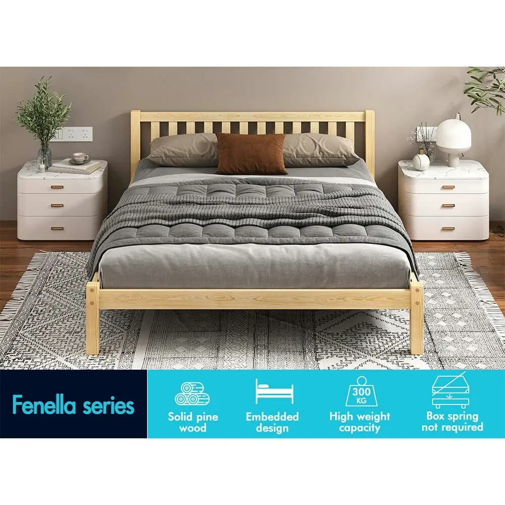 Alfordson Wooden Bed Frame King Mattress Base Natural