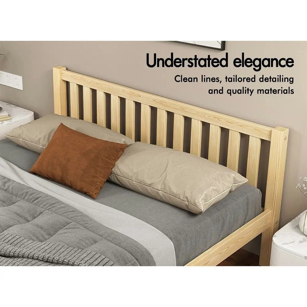 Alfordson Wooden Bed Frame King Mattress Base Natural