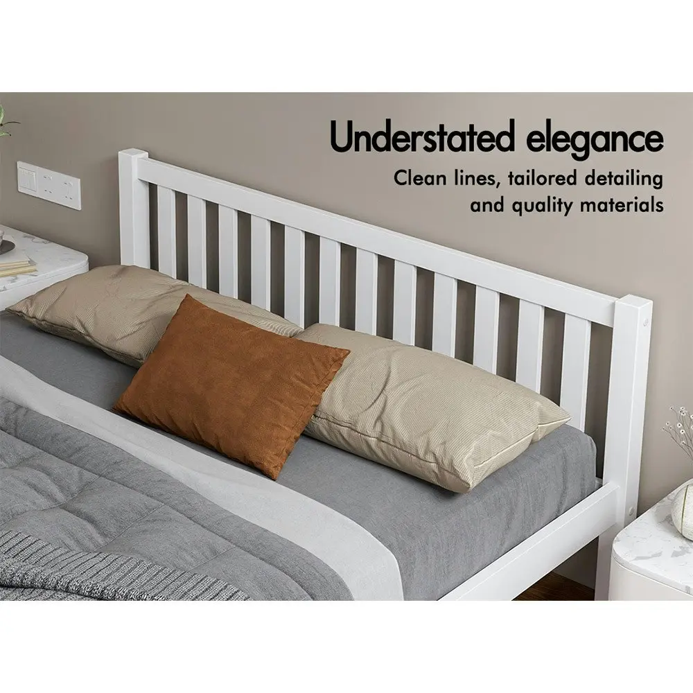 Alfordson Wooden Bed Frame Double Mattress Base White