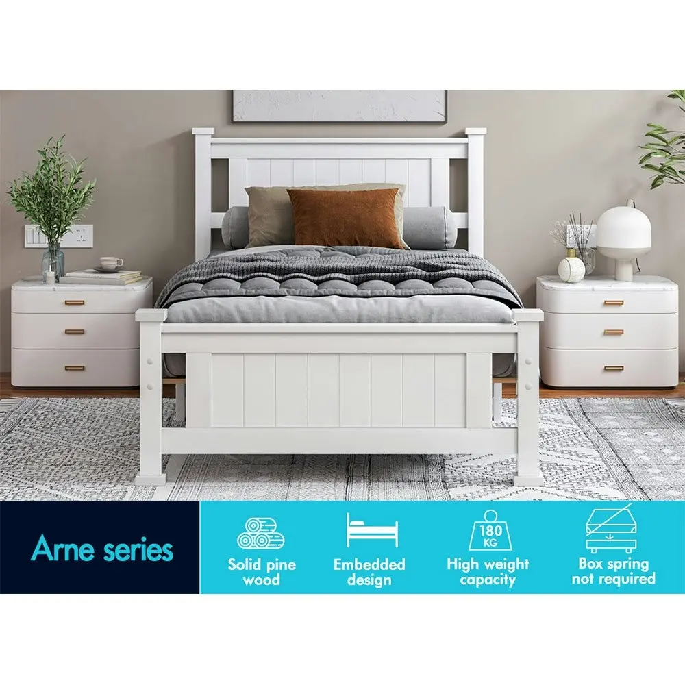 Alfordson Bed Frame Single Size Wooden Base Arne