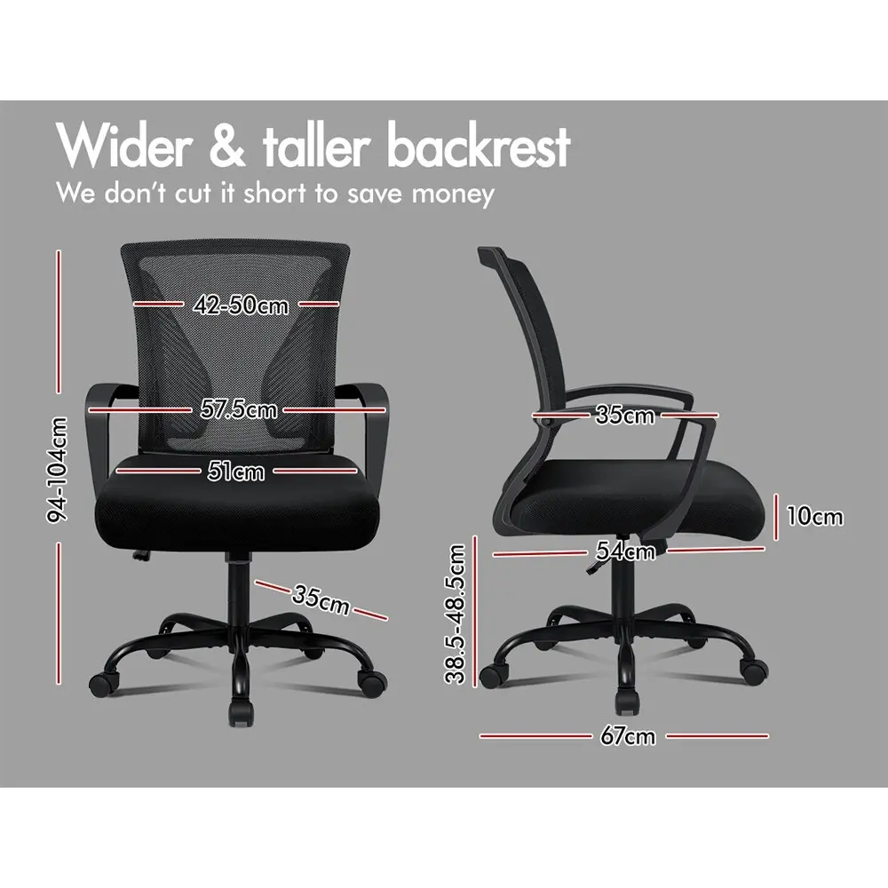 Alfordson Mid Back Tilt Mesh Office Chair All Black