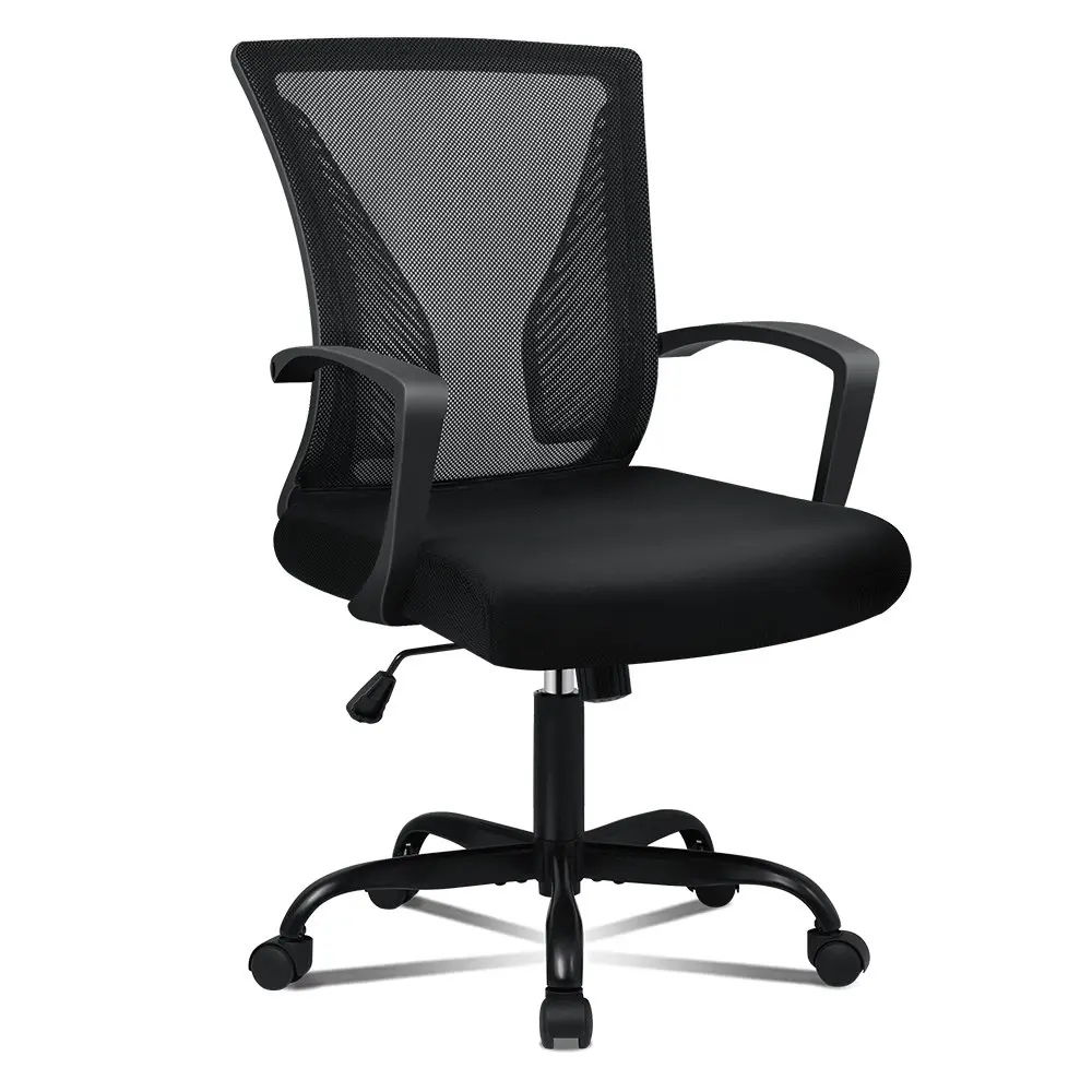 Alfordson Mid Back Tilt Mesh Office Chair All Black