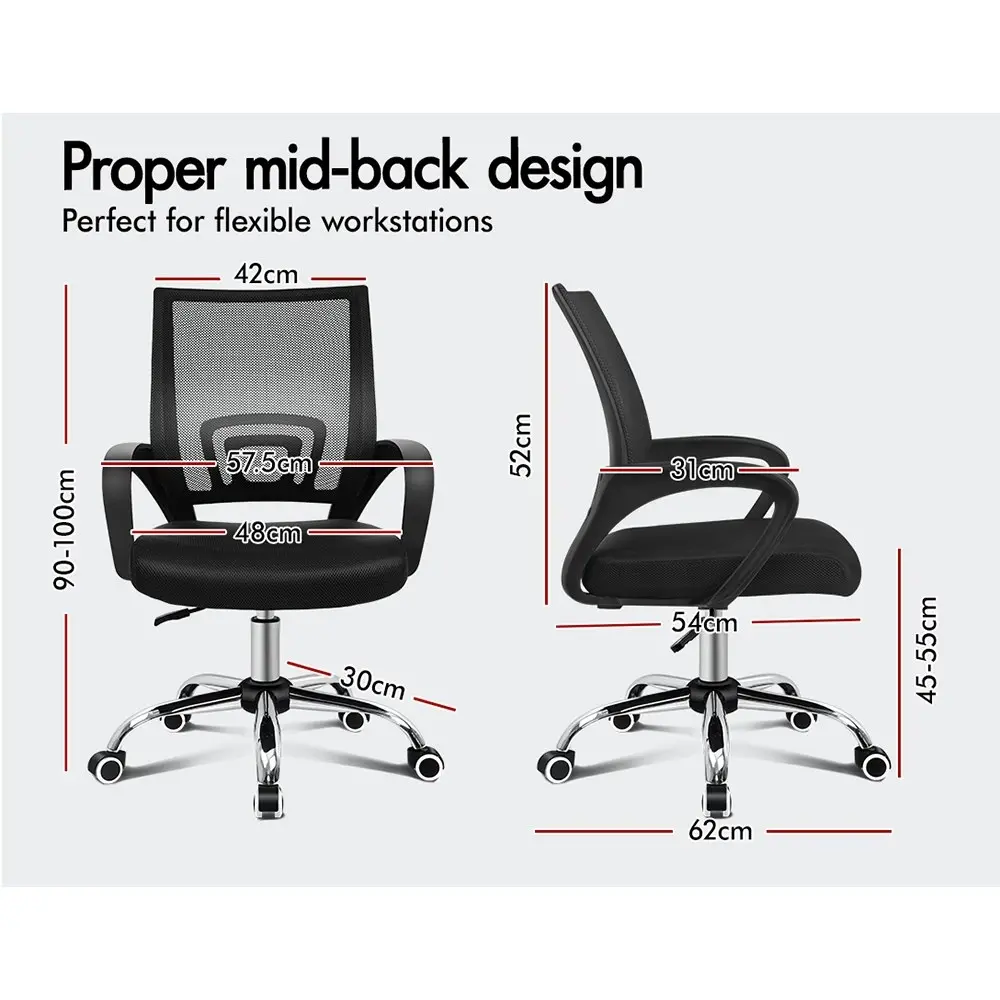 Alfordson Mid Back Mesh Office Chair Black