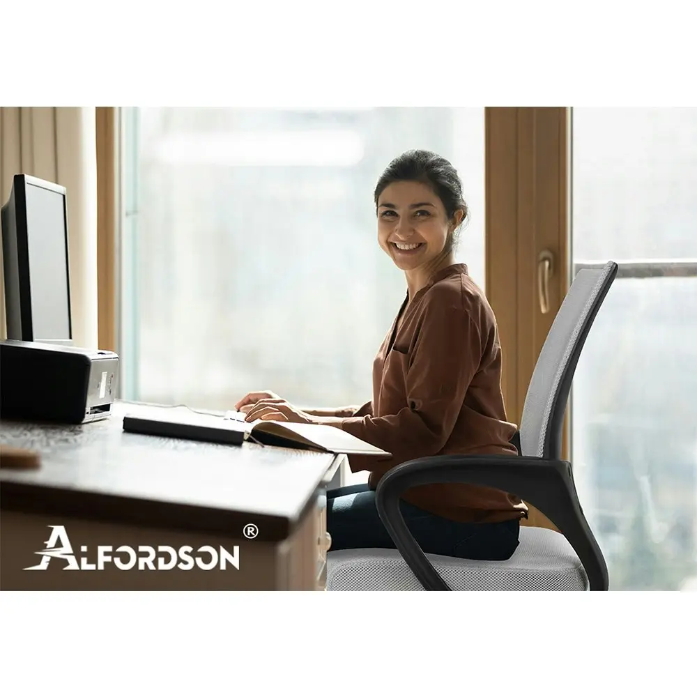 Alfordson Mid Back Mesh Office Chair Black Grey