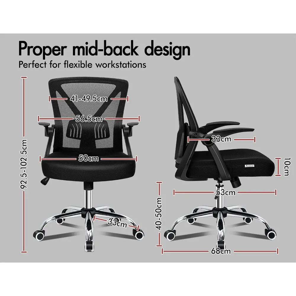 Alfordson Tilt Adjustable Mid Back Mesh Office Chair Black