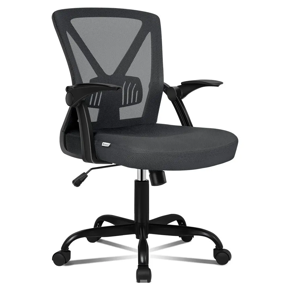 Alfordson Tilt Adjustable Mid Back Mesh Office Chair Dark Grey