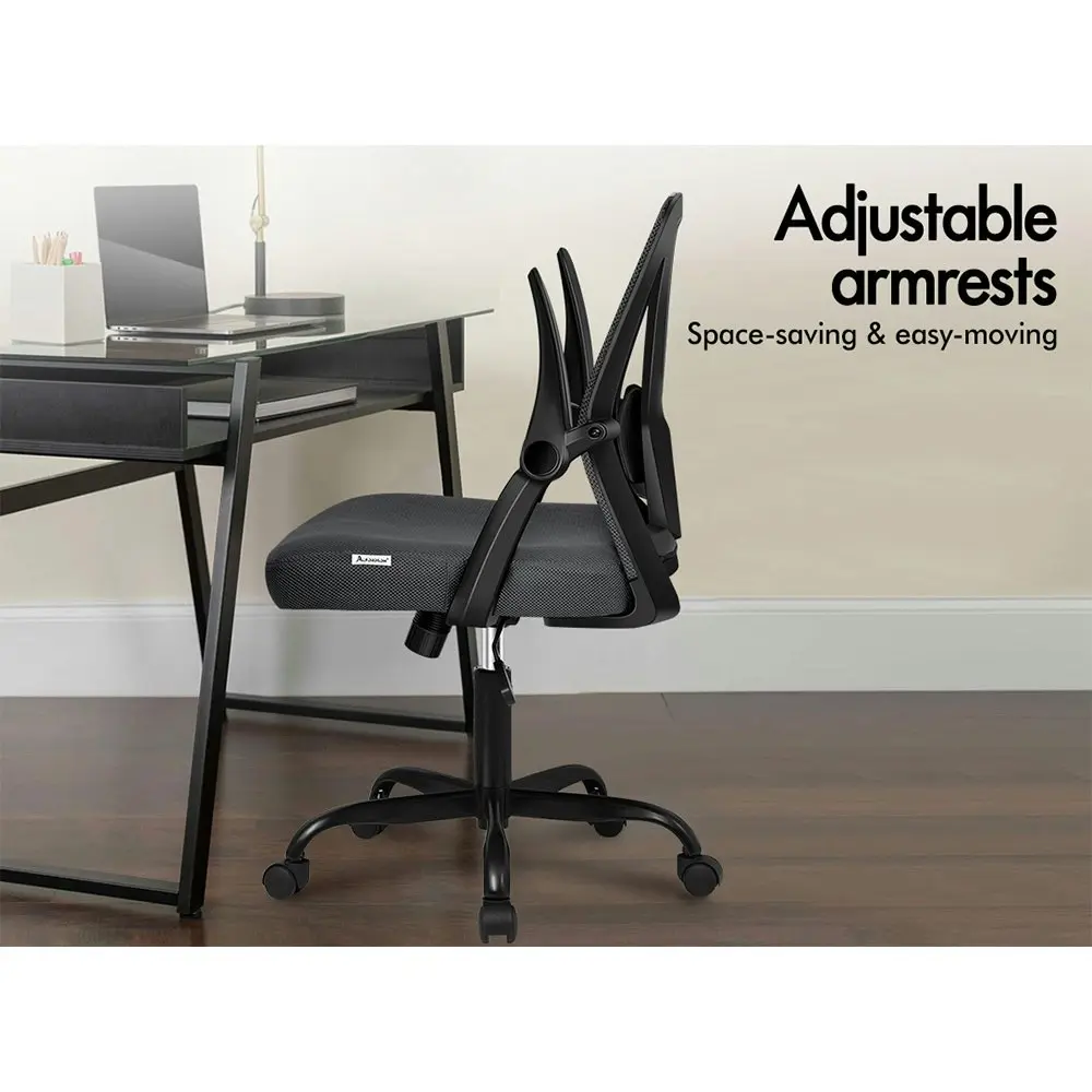 Alfordson Tilt Adjustable Mid Back Mesh Office Chair Dark Grey