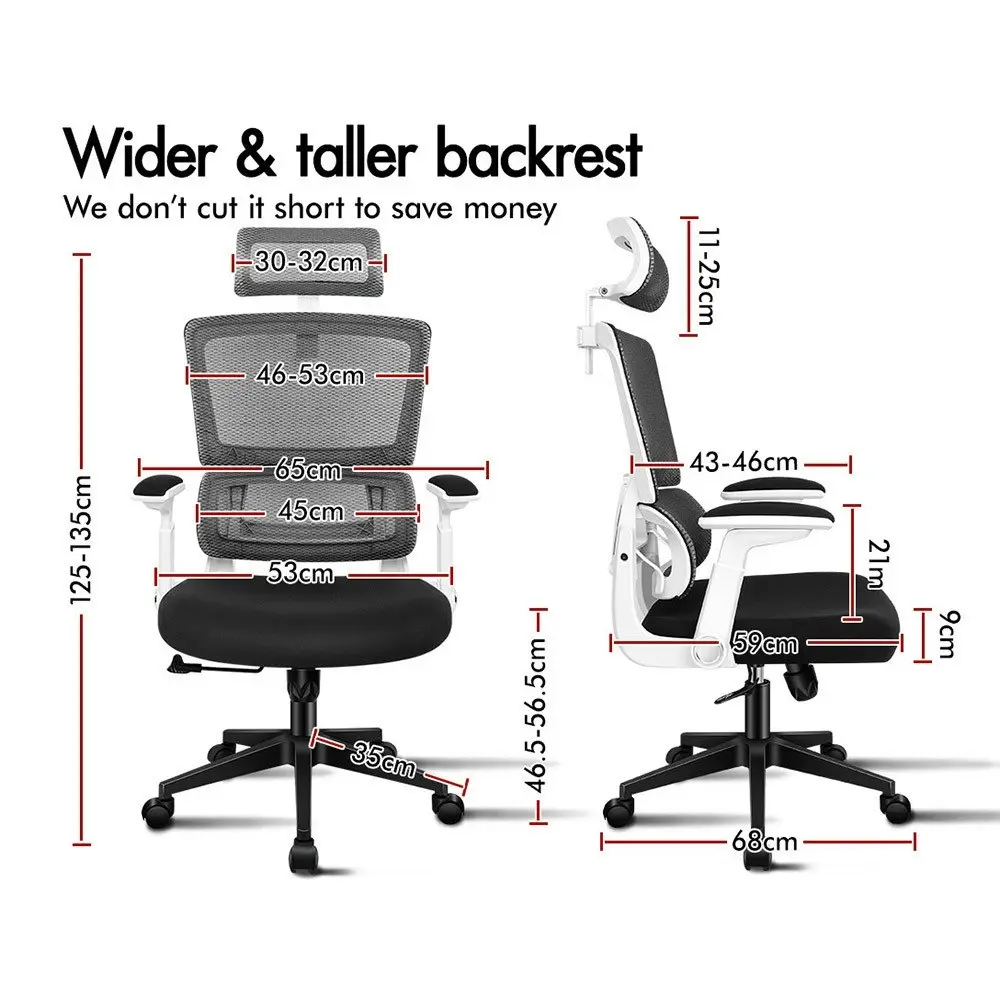 Alfordson Ergonomic Computer Mesh Office Chair Black White