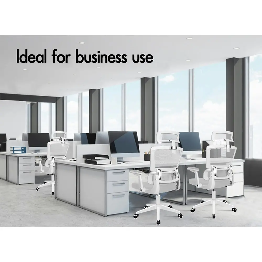 Alfordson Ergonomic Computer Mesh Office Chair White Light Grey