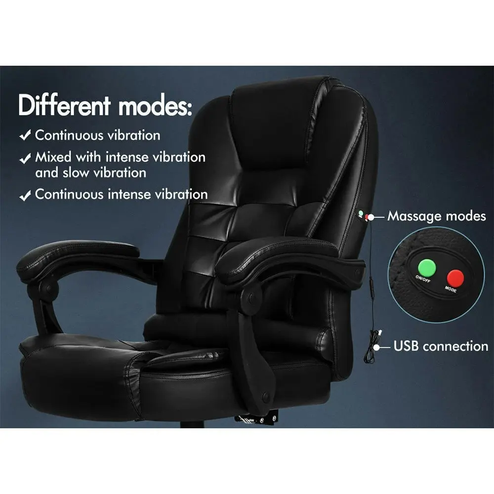 Alfordson Massage Office Chair PU Leather Black