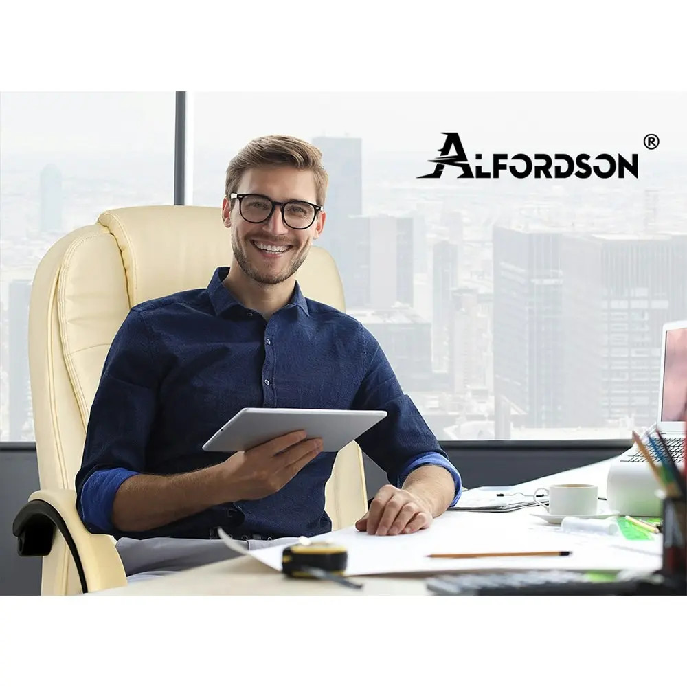 Alfordson Office Chair Tilt Adjustable Adam Beige