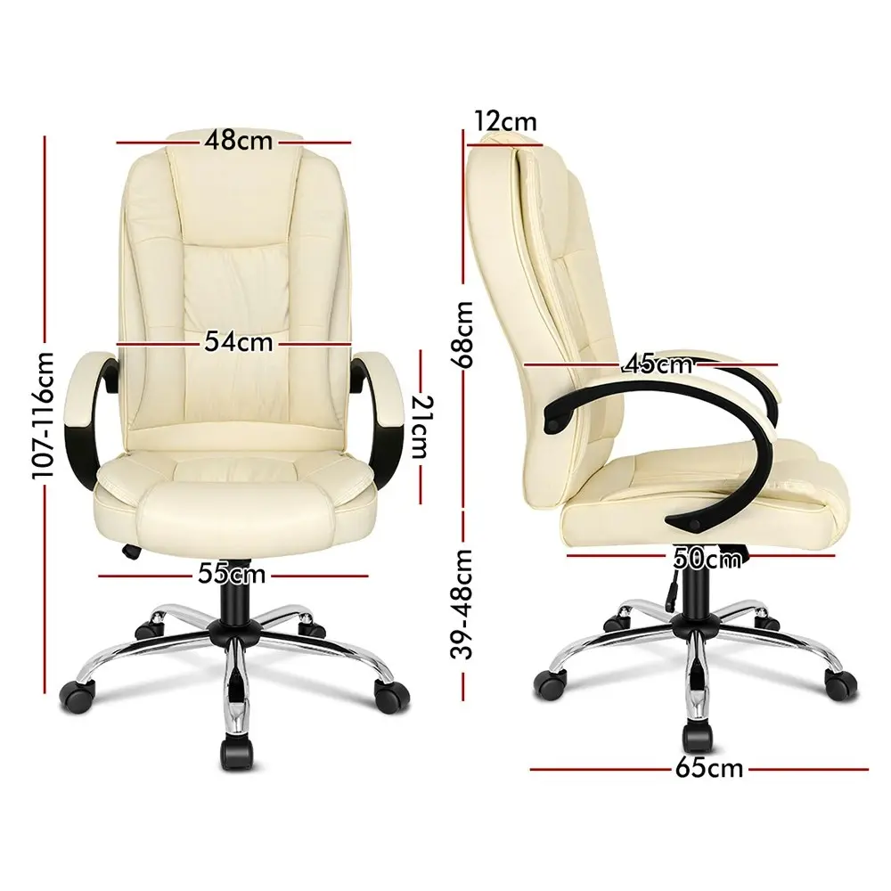 Alfordson Office Chair Tilt Adjustable Adam Beige