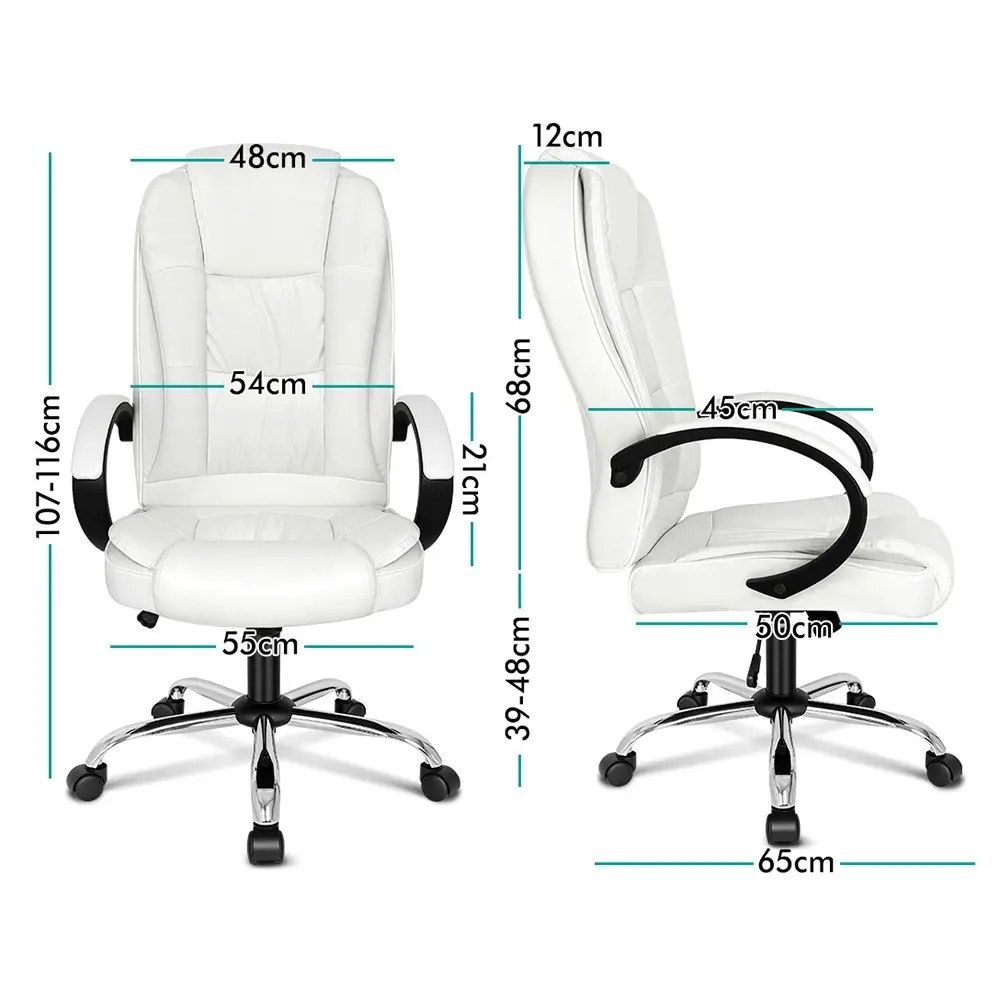 Alfordson Office Chair Tilt Adjustable Adam White