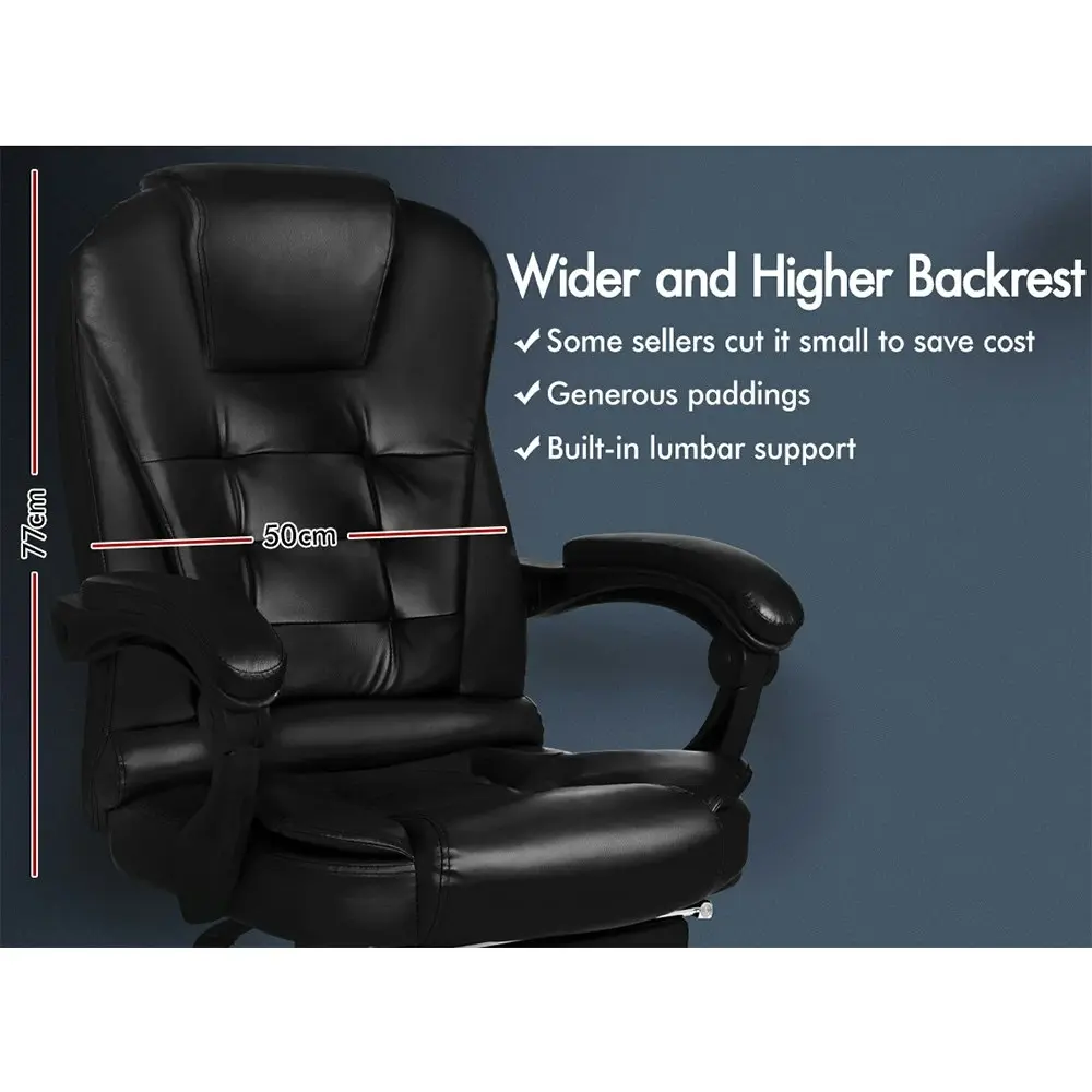 Alfordson Massage Office Chair with Footrest Black