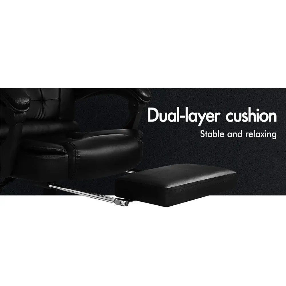 Alfordson Massage Office Chair with Footrest Black