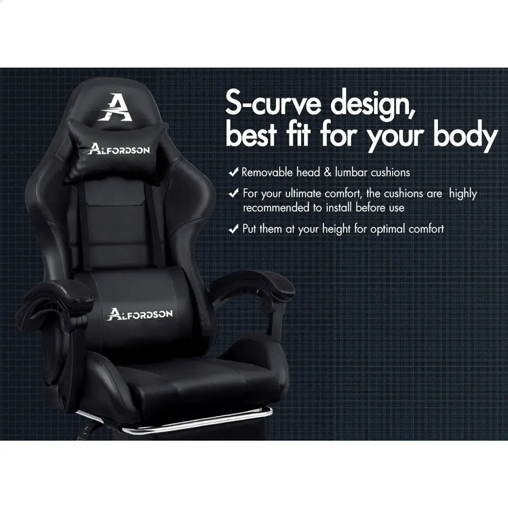 Alfordson Gaming Chair Extra Large Pillow Elite Black