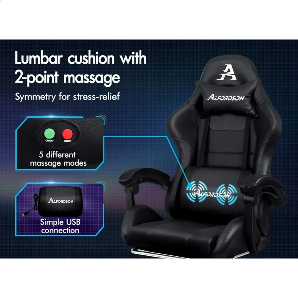 Alfordson Gaming Chair Extra Large Pillow Elite Black