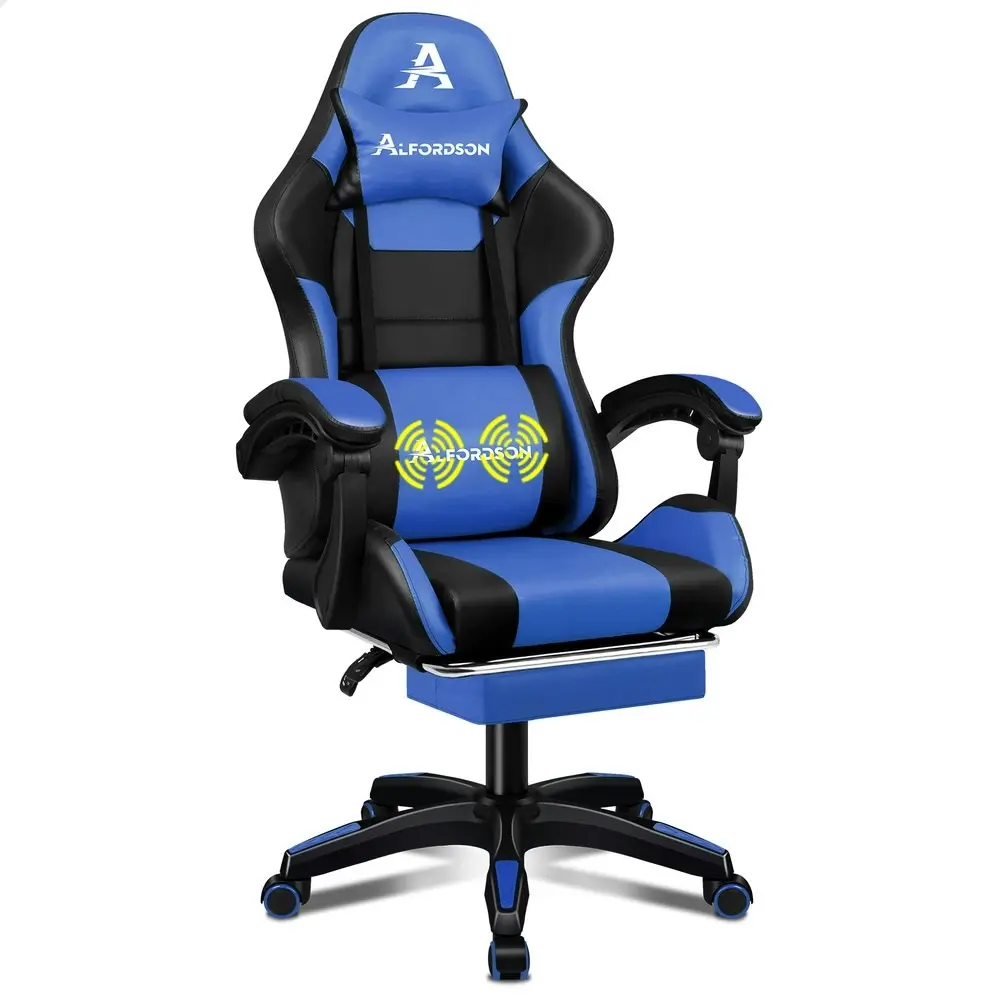 Alfordson Gaming Chair Extra Large Pillow Elite Black & Blue