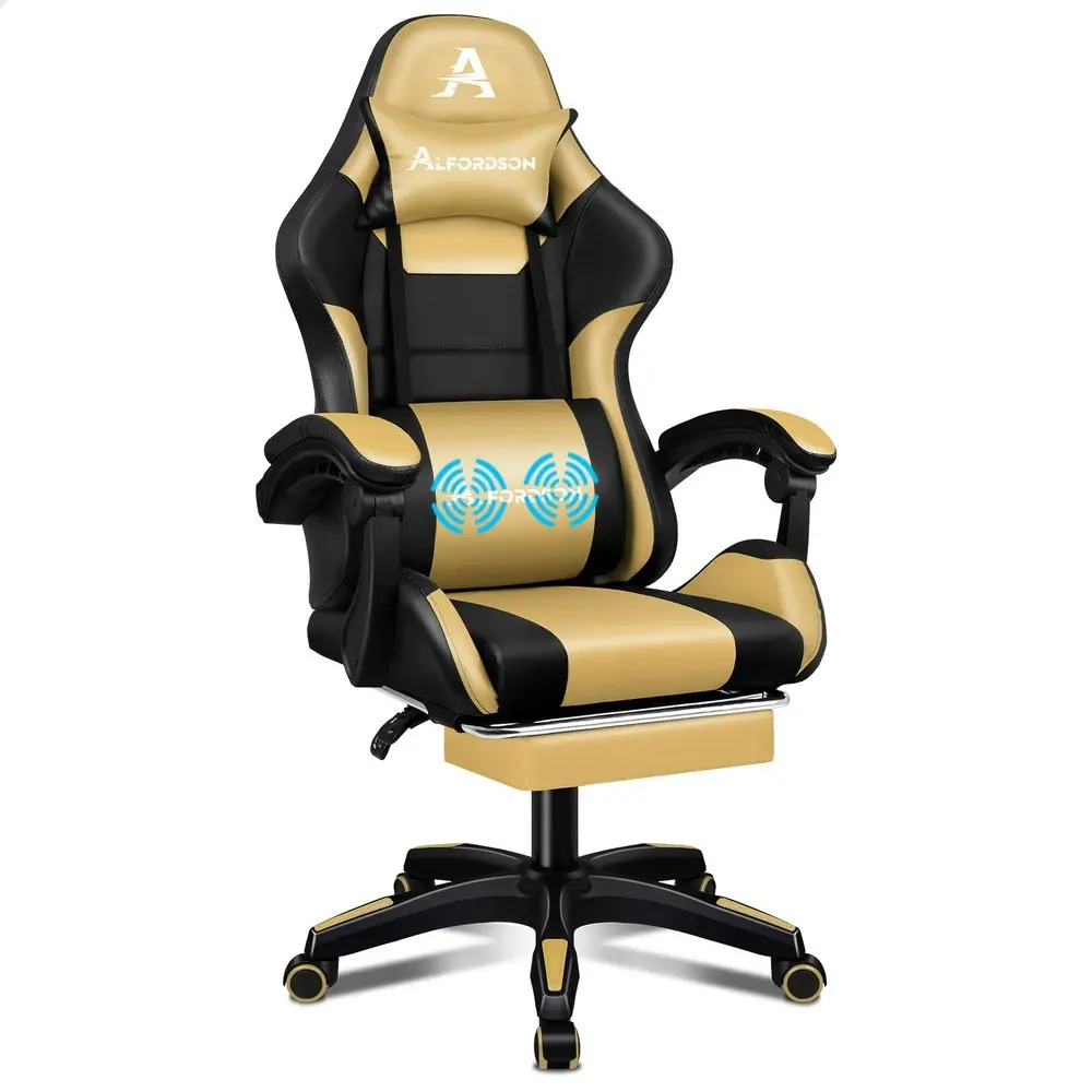 Alfordson Gaming Chair Extra Large Pillow Elite Black & Gold