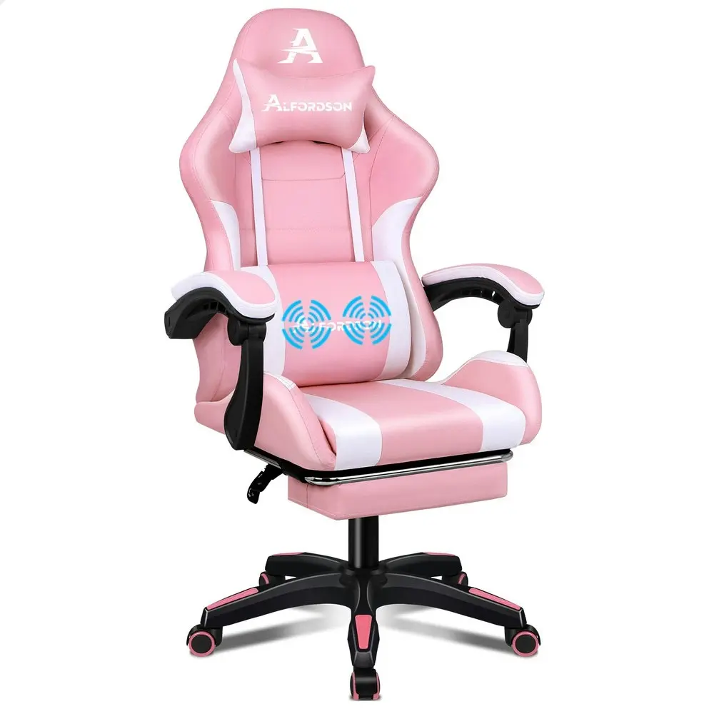 Alfordson Gaming Chair Extra Large Pillow Elite Pink & White