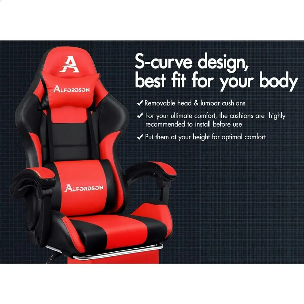 Alfordson Gaming Chair Extra Large Pillow Elite Black & Red