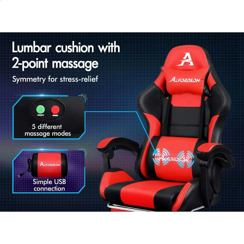 Alfordson Gaming Chair Extra Large Pillow Elite Black & Red