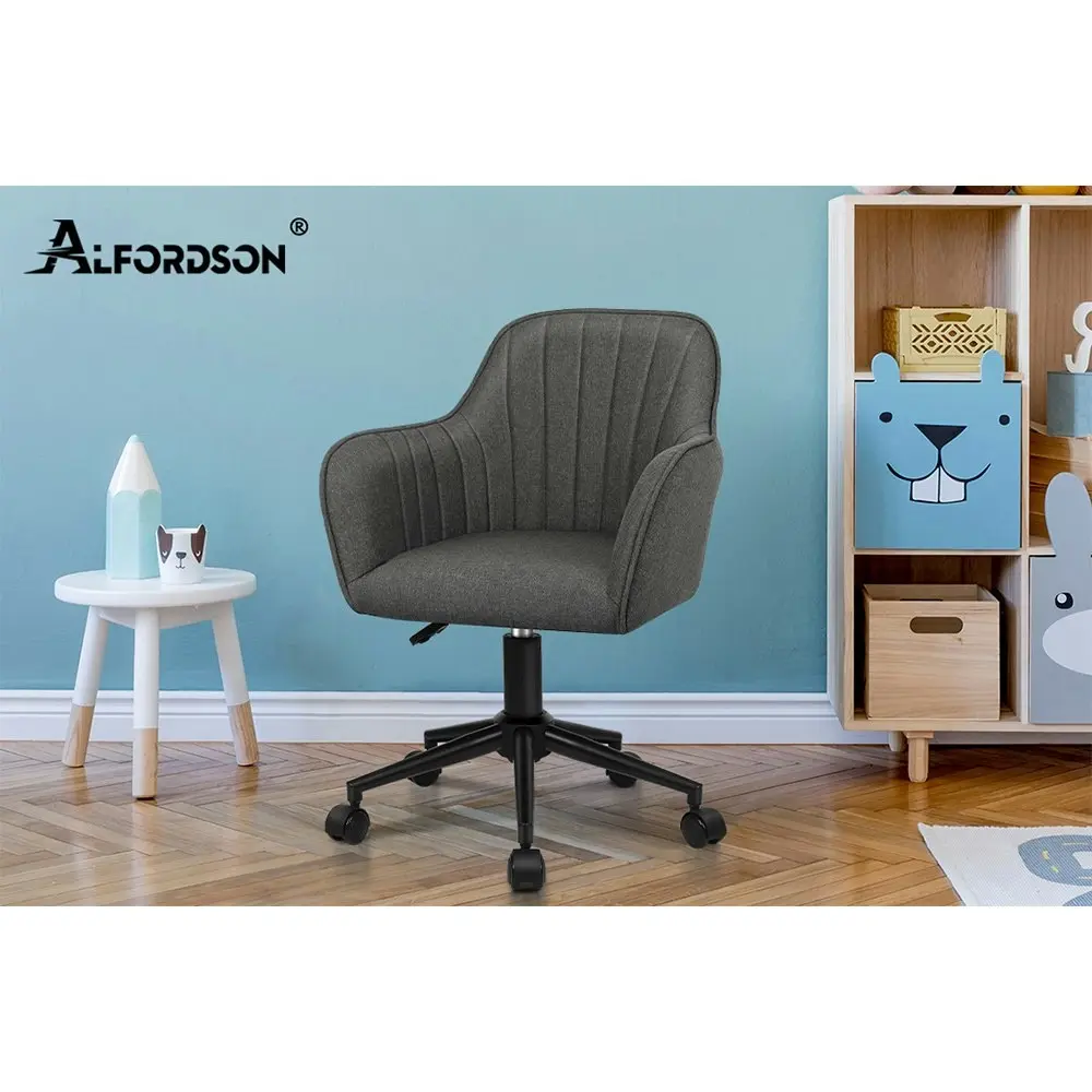 Alfordson Office Chair Fabric Armchair Alvis Dark Grey