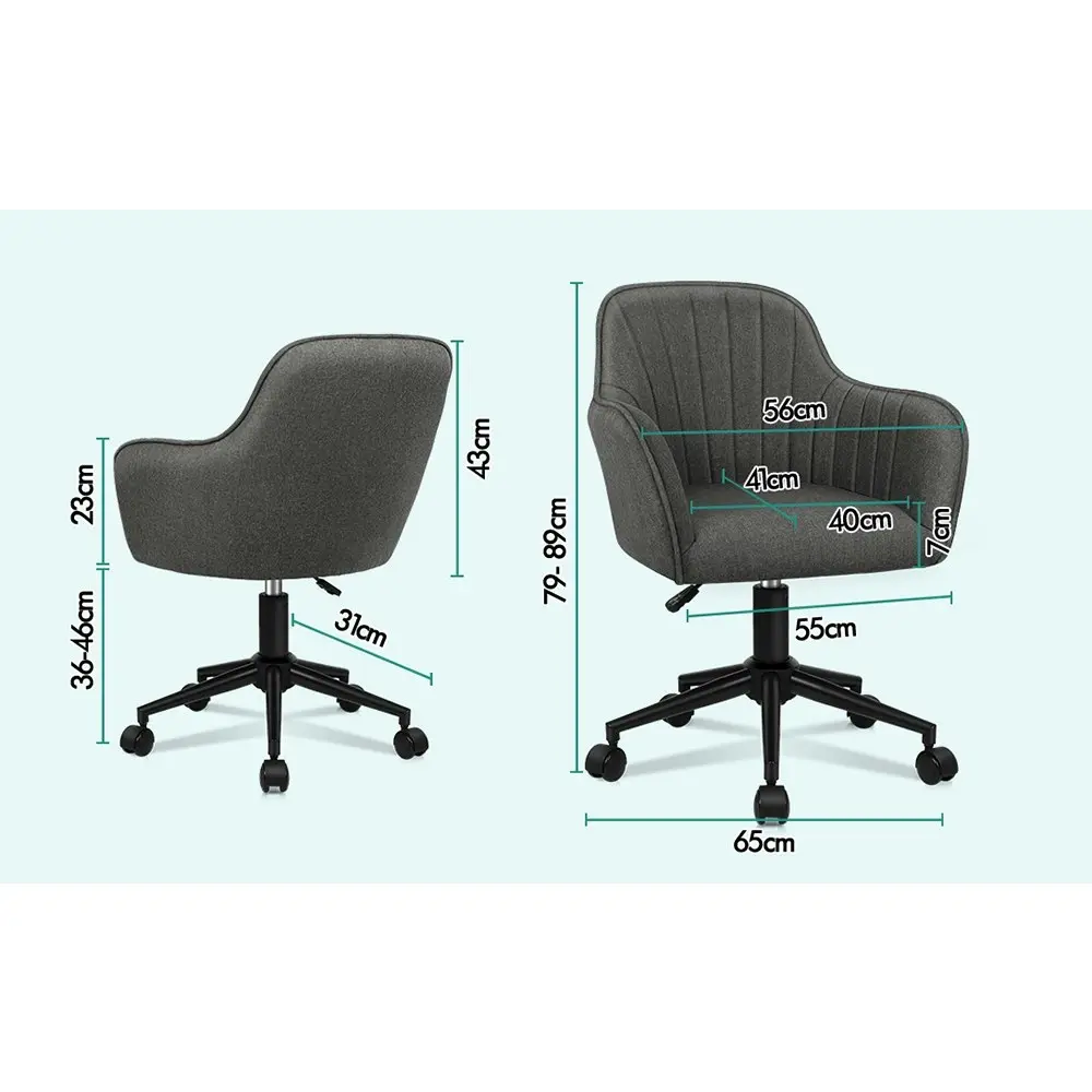 Alfordson Office Chair Fabric Armchair Alvis Dark Grey