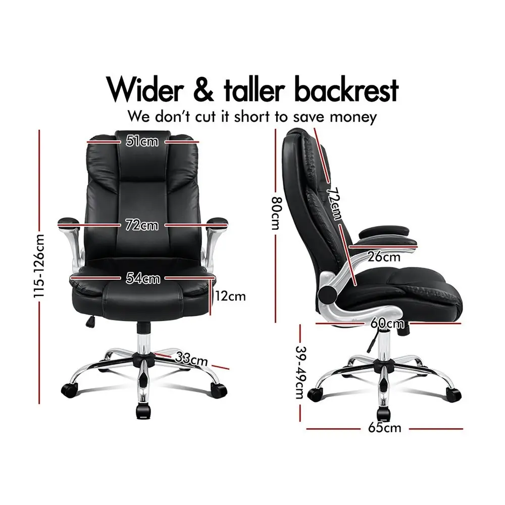 Alfordson Office Chair Executive Leather Seat Black