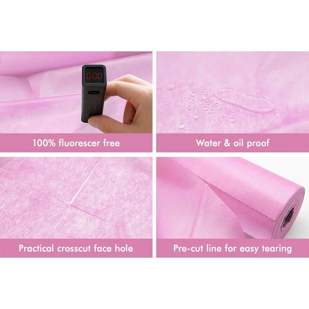 Alfordson 50X Disposable Bed Sheet Non-woven Massage Table Pink Cover SPA Salon