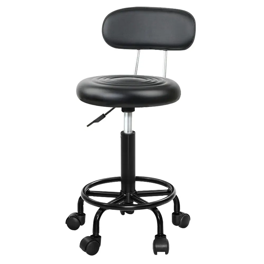 Alfordson Salon Stool Back Swivel All Black