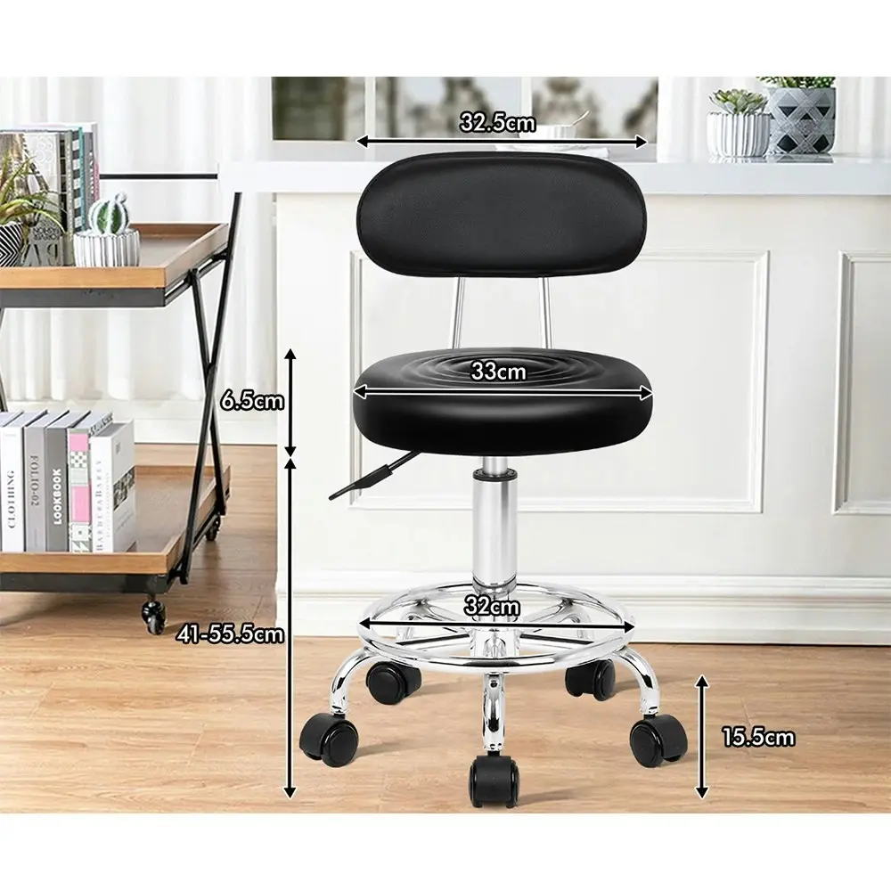 Alfordson Salon Stool Round Swivel Barber Hair Dress Chair Declan Black