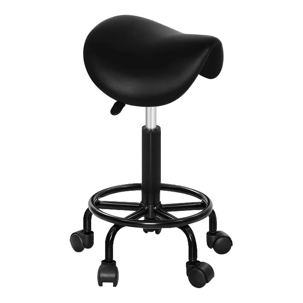 Alfordson Salon Stool Saddle Swivel Barber Hair Dress Chair Sierra All Black