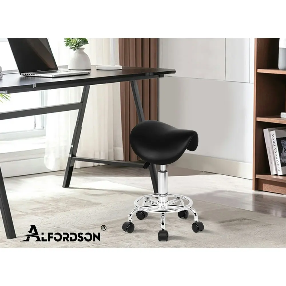 Alfordson Salon Stool Saddle Swivel Barber Hair Dress Chair Sierra Black