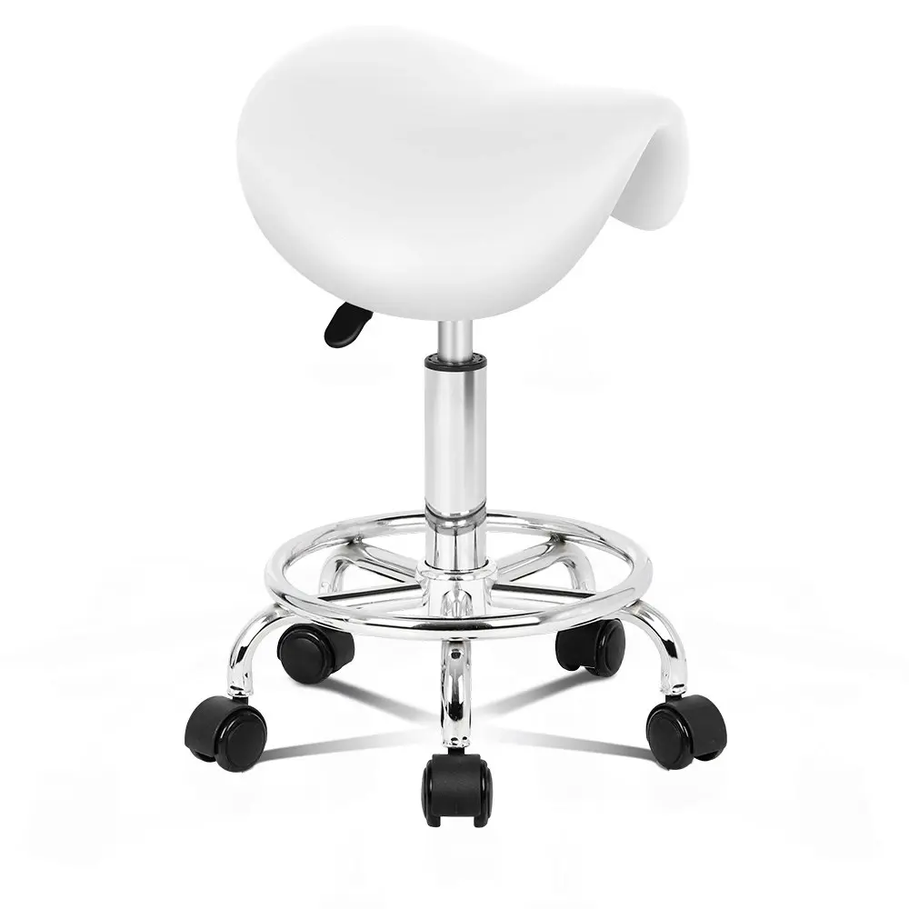 Alfordson Salon Stool Saddle Swivel Barber Hair Dress Chair Sierra White