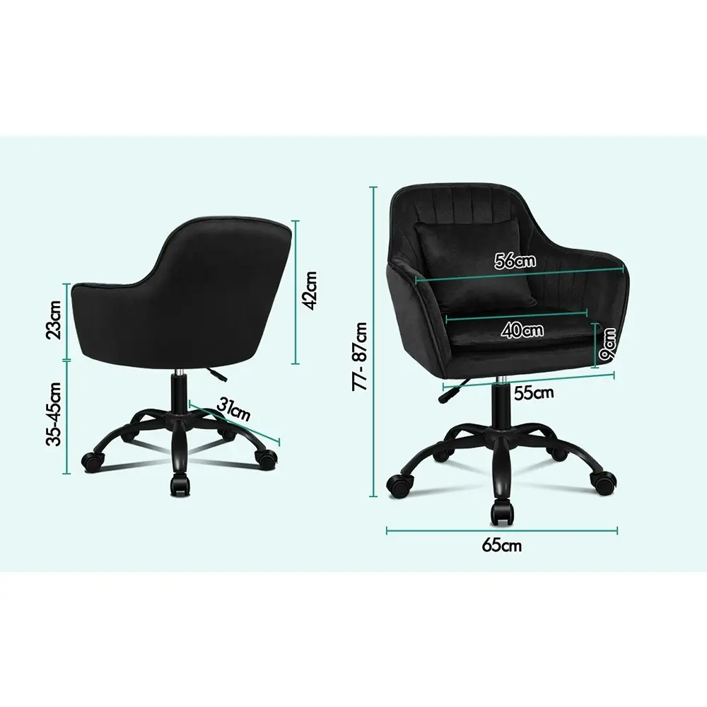 Alfordson Velvet Office Chair Orla Black