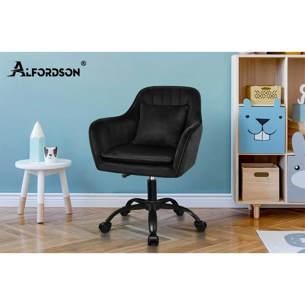 Alfordson Velvet Office Chair Orla Black