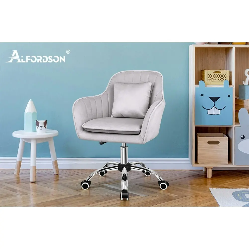 Alfordson Velvet Office Chair Orla Grey