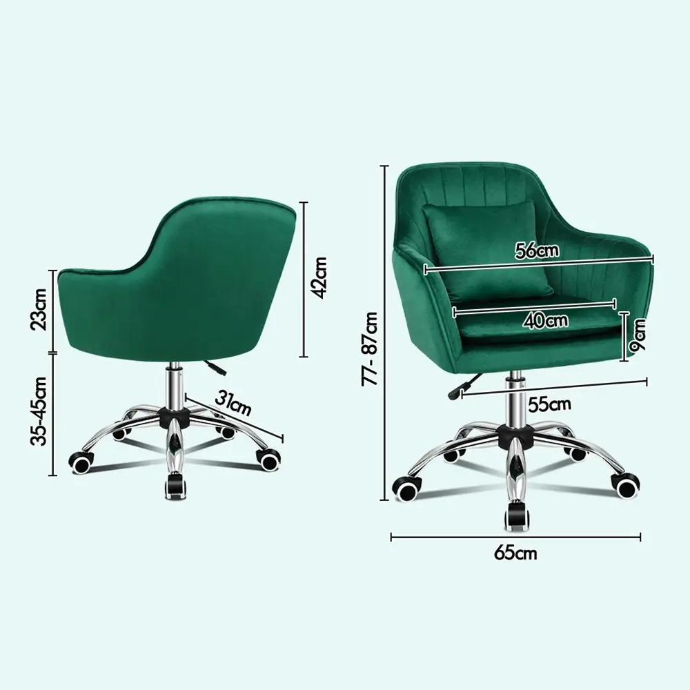 Alfordson Velvet Office Chair Orla Green