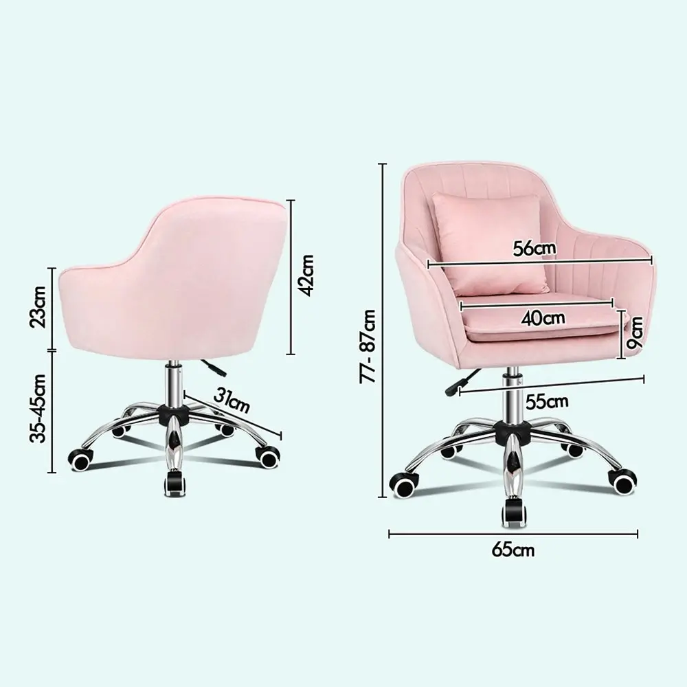 Alfordson Velvet Office Chair Orla Pink