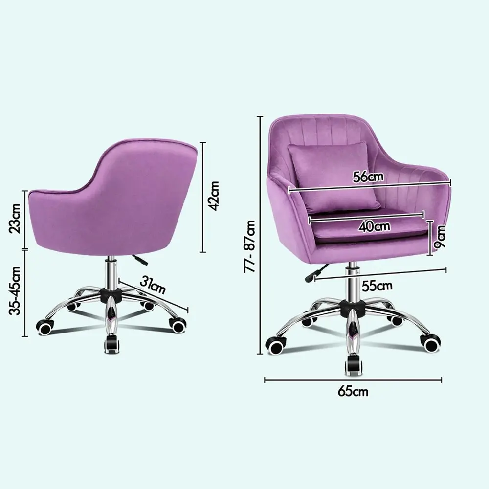 Alfordson Velvet Office Chair Orla Purple