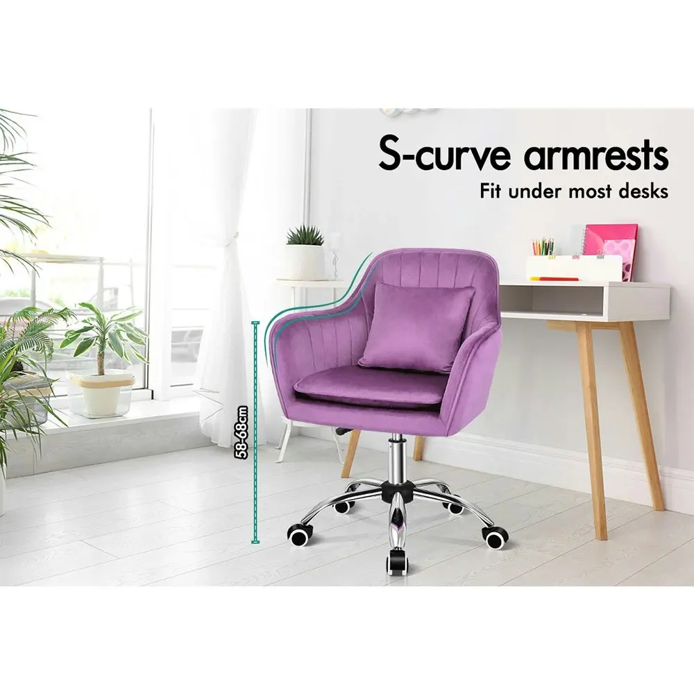 Alfordson Velvet Office Chair Orla Purple