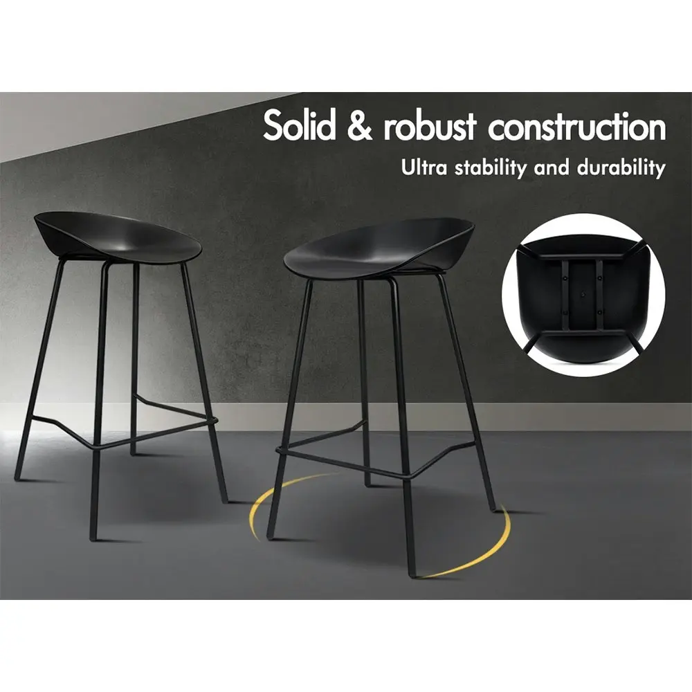 Alfordson Bar Stools Seamless Design Stools Black Finn x2