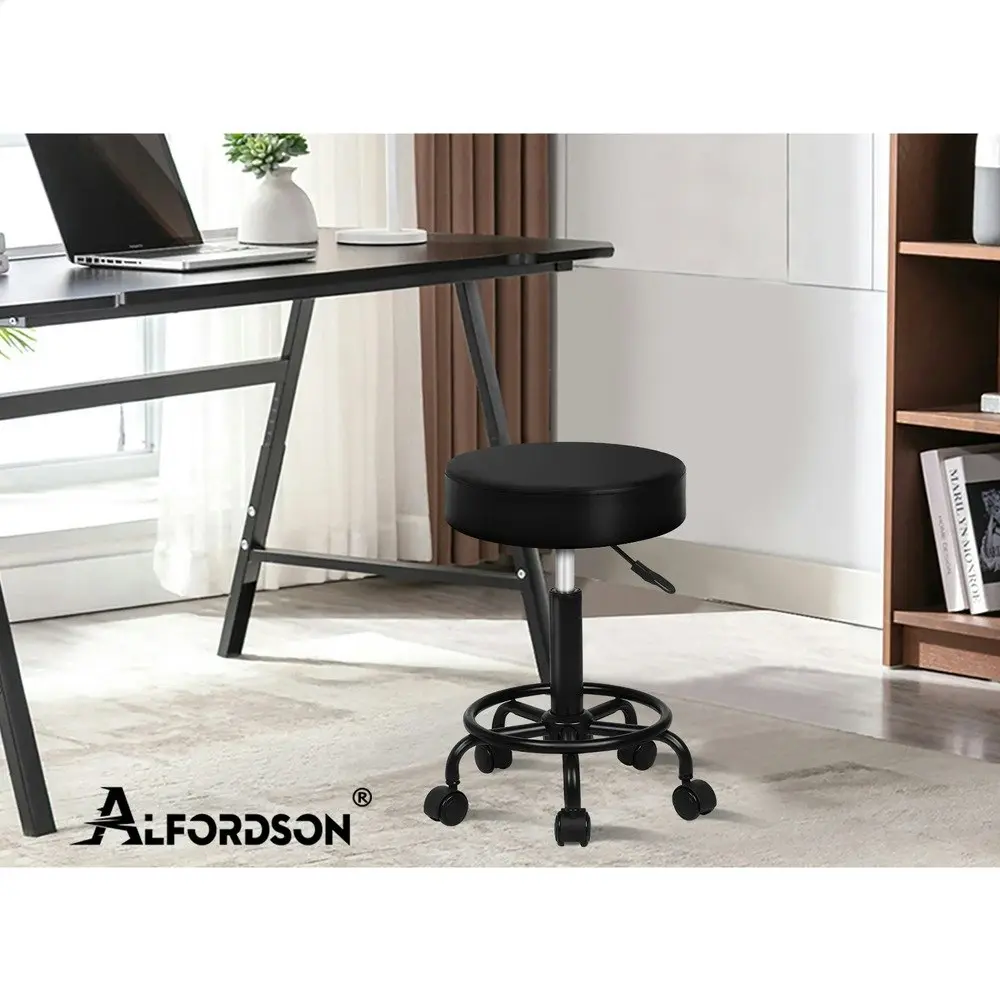 Alfordson Salon Stool Round Swivel All Black