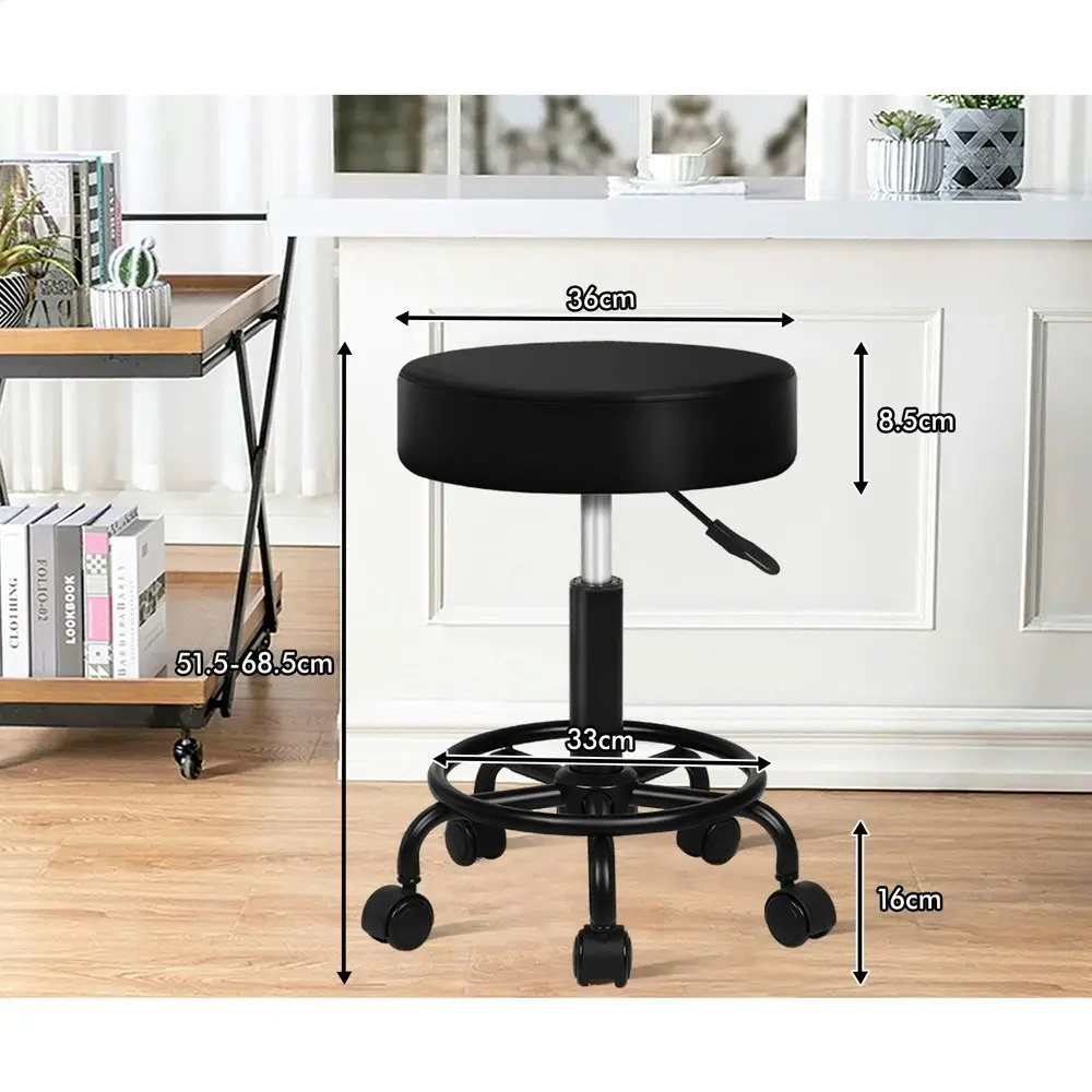 Alfordson Salon Stool Round Swivel All Black