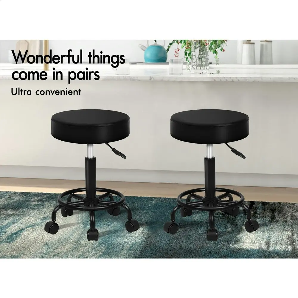 Alfordson Salon Stool Round Swivel All Black