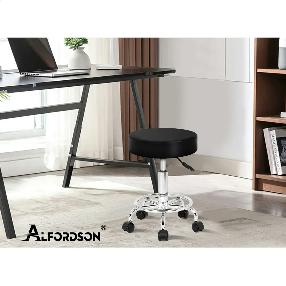 Alfordson Salon Stool Round Swivel Barber Hair Dress Chair Gas Lift Black