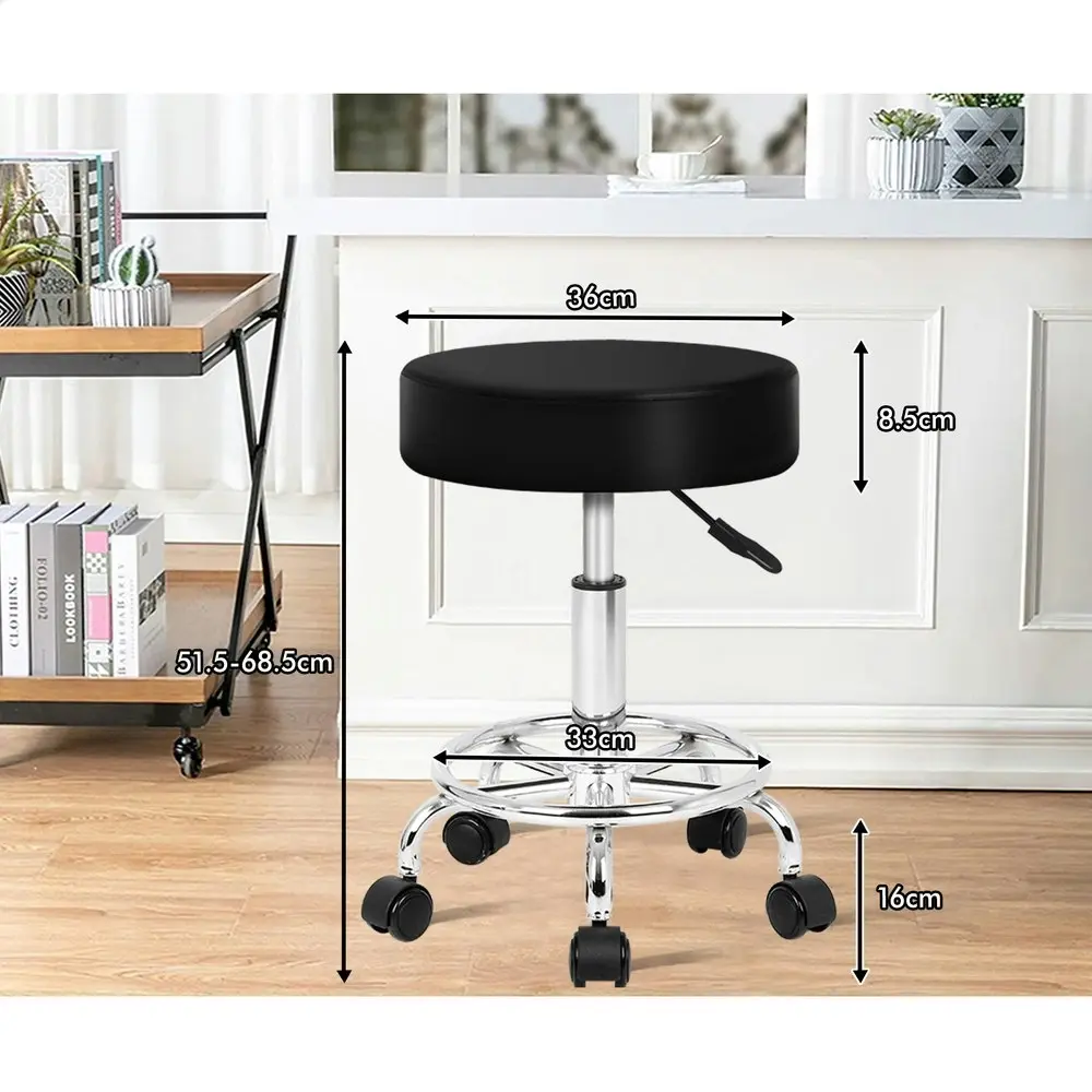 Alfordson Salon Stool Round Swivel Barber Hair Dress Chair Gas Lift Black